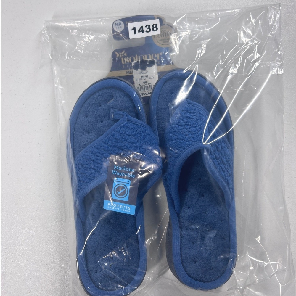 Isotoner Womens Blue Other Style 8553K Flip Flop Slippers Size Medium (7.5-8)NEW - Picture 8 of 8